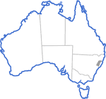 Distribution map for Litoria daviesae