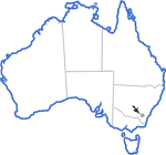 Distribution map for Pseudophryne pengilleyi
