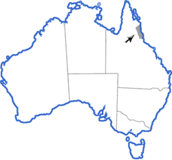 Distribution map for Austrochaperina fryi