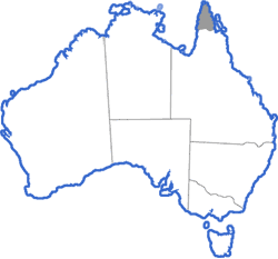Distribution map for Austrochaperina gracilipes