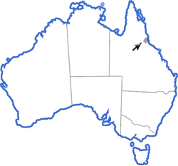 Distribution map for Cophixalus monticola
