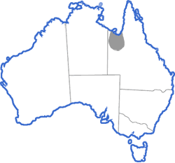 Distribution map for Litoria electrica