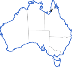Distribution map for Litoria longirostris