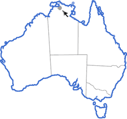 Distribution map for Litoria personata