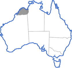 Distribution map for Litoria splendida