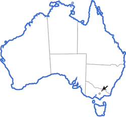 Distribution map for Philoria frosti