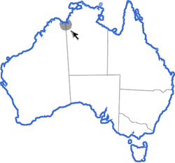 Distribution map for Uperoleia borealis