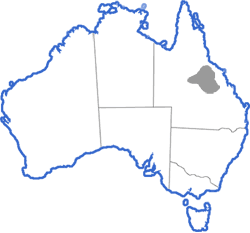 Distribution map for Uperoleia littlejohni