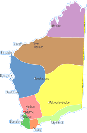 The regions of Western Australia